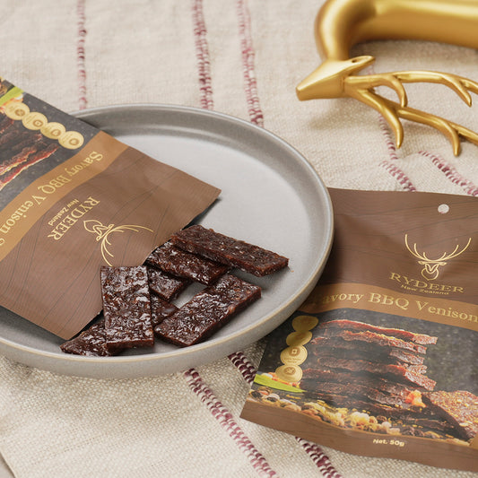 Rydeer, Savory BBQ Venison Jerky 50g - PullmoonNZ
