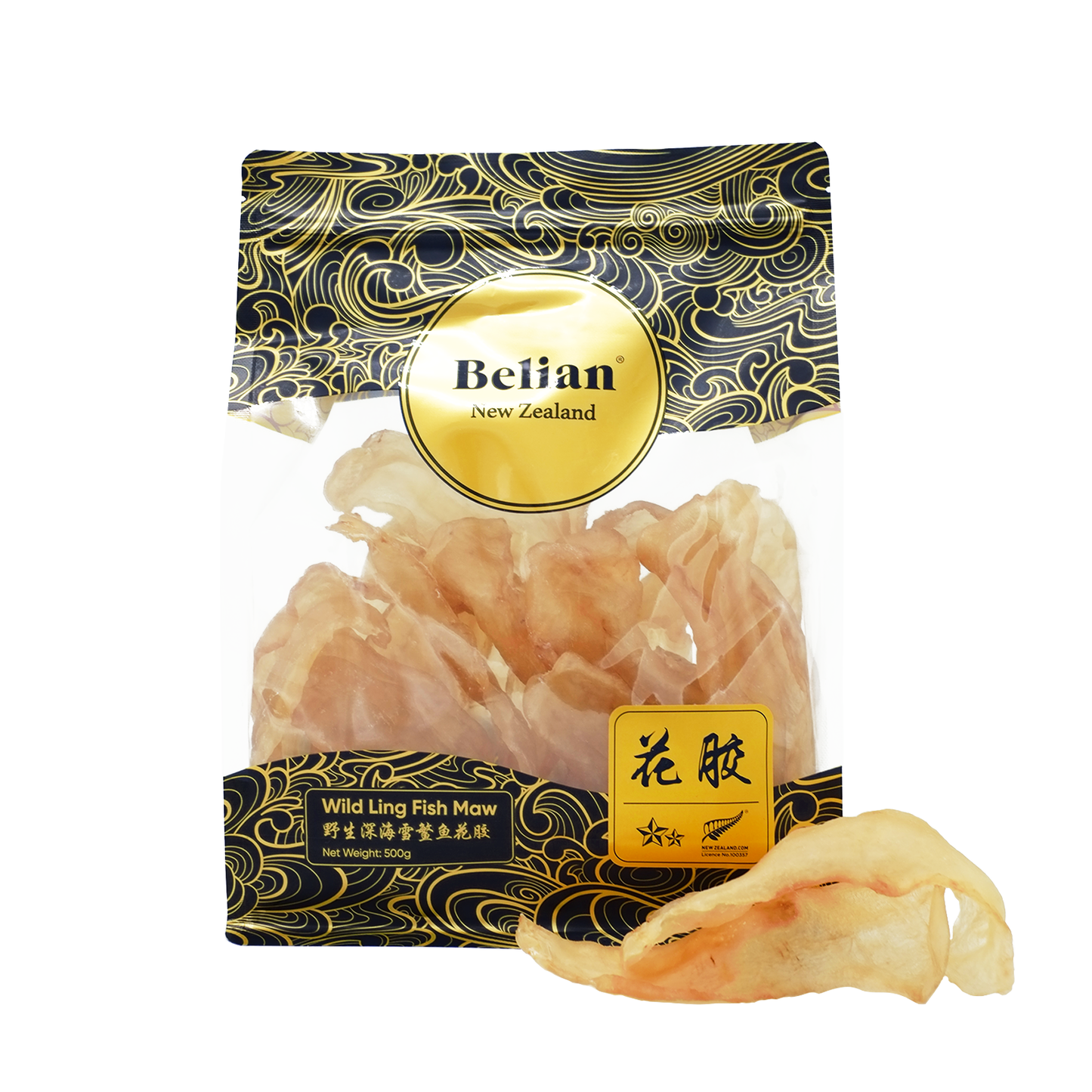 Belian®珍品新西兰花胶 - 白胶2星500克（15-20片）