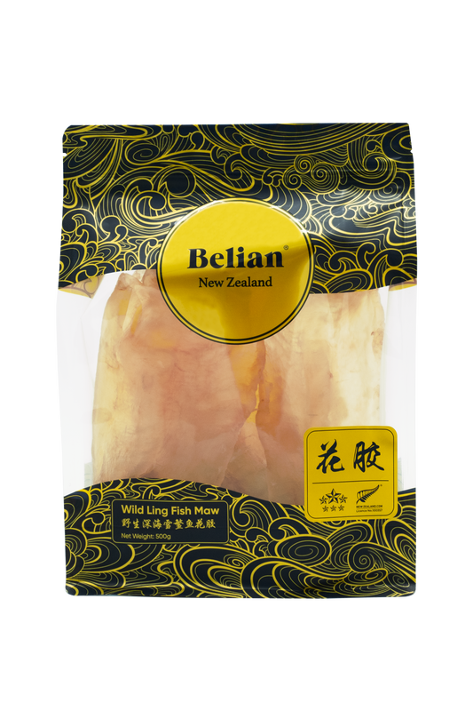 Premium New Zealand Fish Maw - 6 Star 500g | 珍藏级新西兰白花胶 - 6星500克（每片约101-149g）