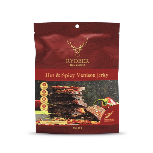 New Zealand Red Deer Jerky - Hot & Spicy | 新西兰红鹿鹿肉干 - 香辣风味 （50g）